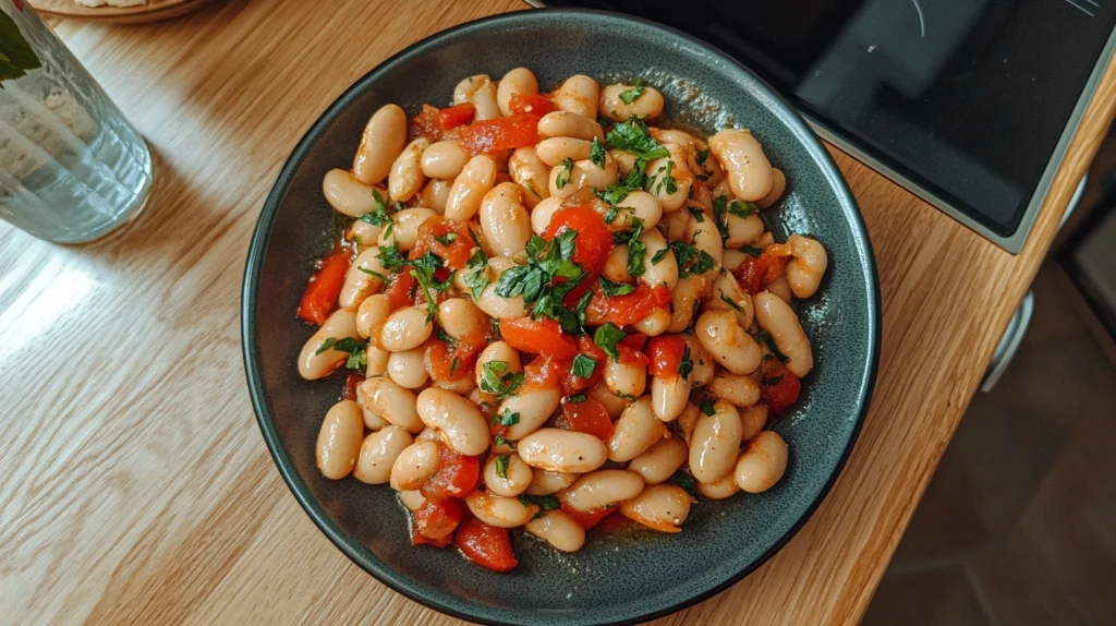 Creamy butter beans recipe in a bowl