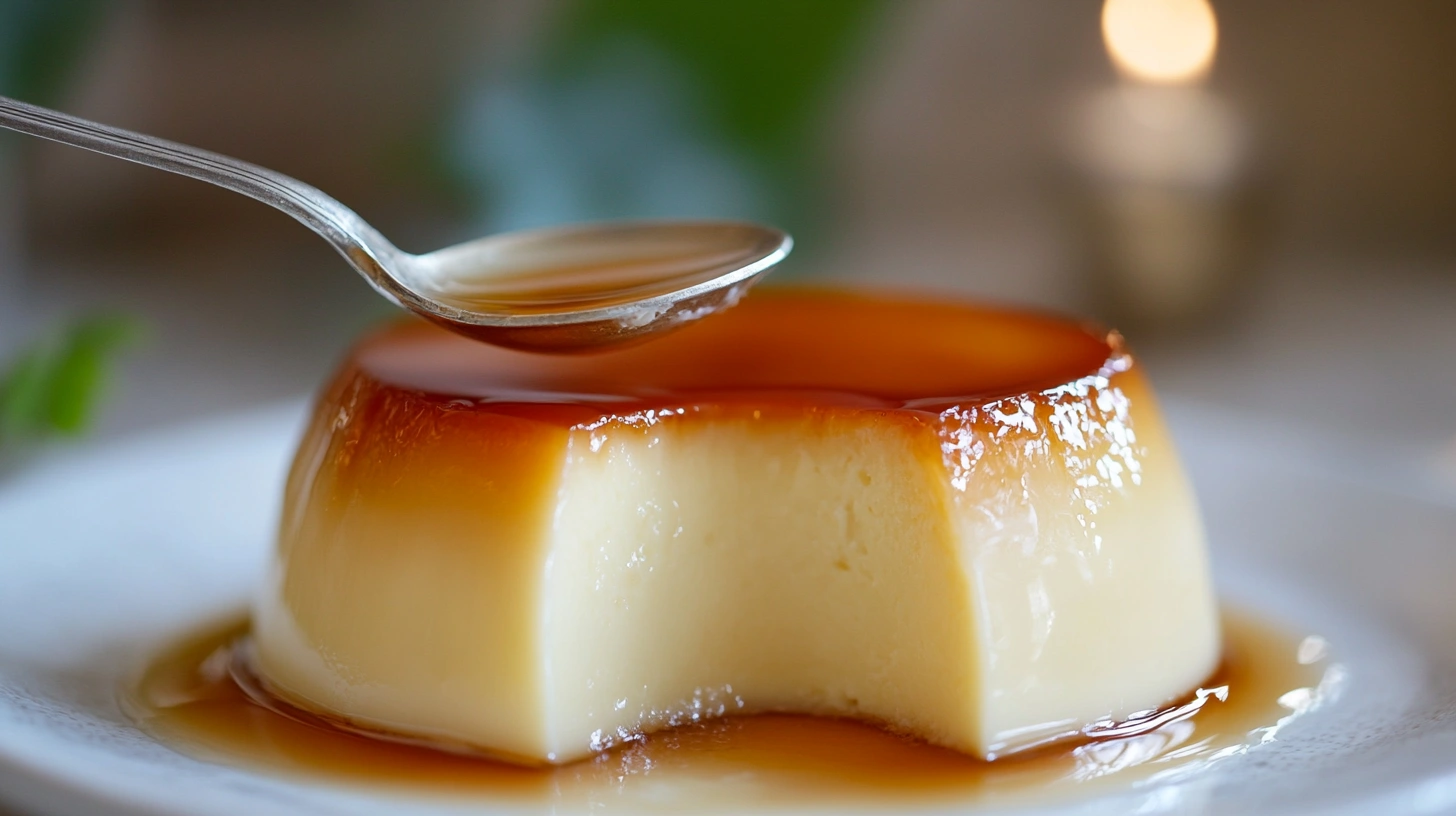 What is the secret of crème brûlée? Creamy custard topped with caramelized sugar.