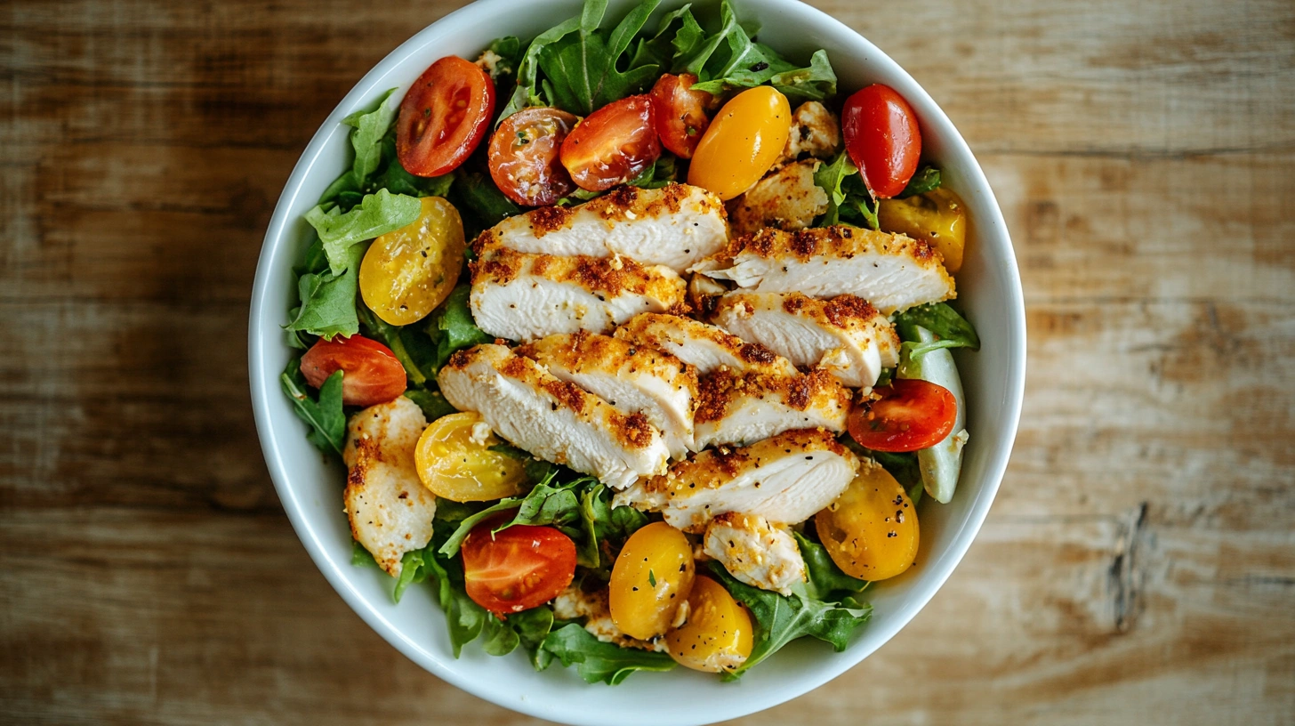 can chicken salad recipe creamy bowl overhead shot