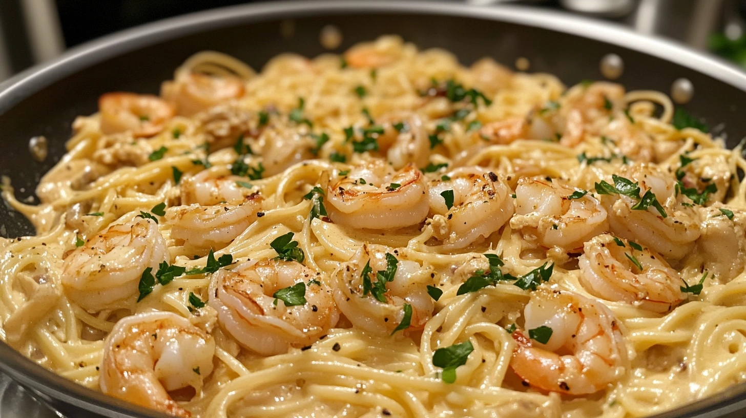 how to make olive garden chicken and shrimp carbonara recipe? creamy pasta